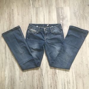 Bootcut Jeans w/ Bedazzled Back Pockets